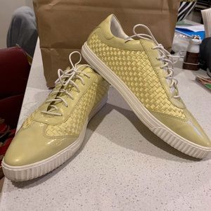 Geox yellow leather sneakers